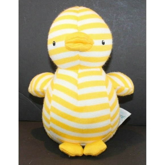 Jellycat Other - Jellycat Jelly Cat Dilly Dilley Duck Plush Baby Rattle Yellow stripe Lovey 7"